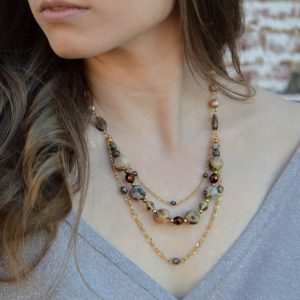 Graphic Feldspar Multi-strand Necklace