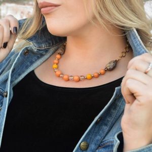 Orange Mountain Jade Necklace