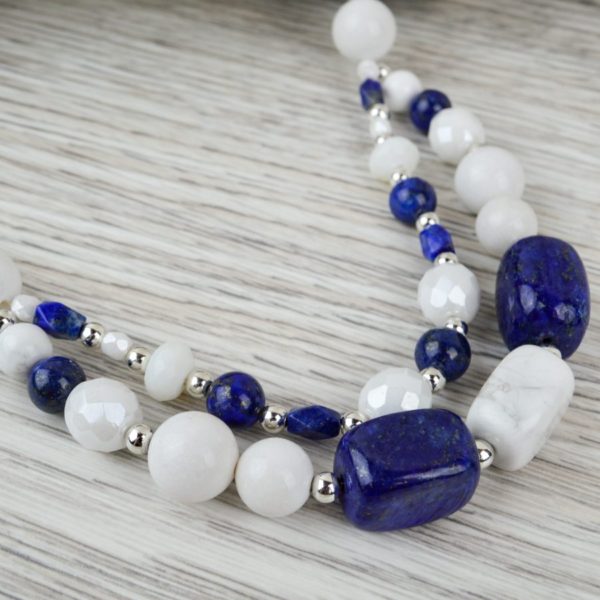 lapis lazuli and howlite necklace