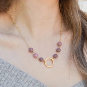 Golden Petite Purple Aventurine Necklace