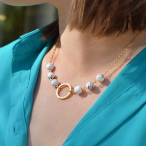 Golden Petite Howlite Necklace