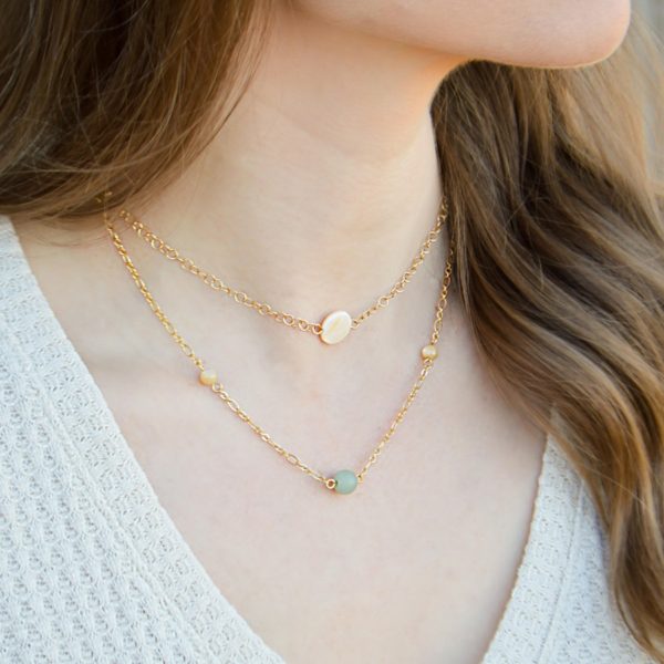 Layered Lovelies 15" and 16" Gold Aventurine Necklaces
