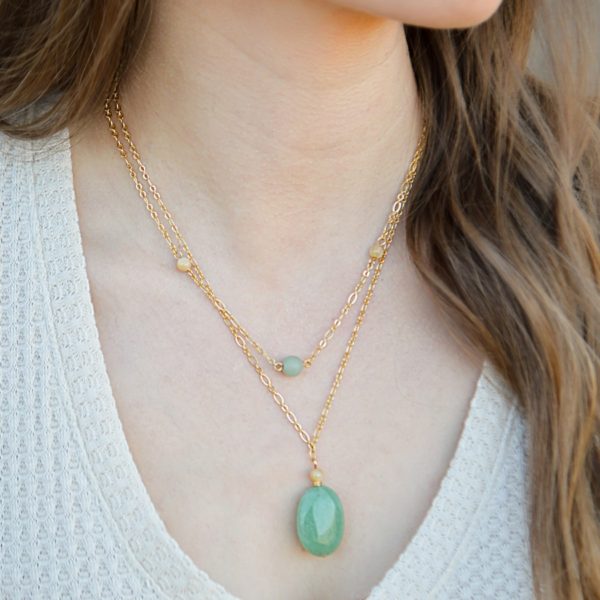 Layered Lovelies 16" and 19" Gold Aventurine Necklaces