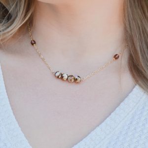 Layered Lovelies 17″ Gold Chocolate Agate Necklace