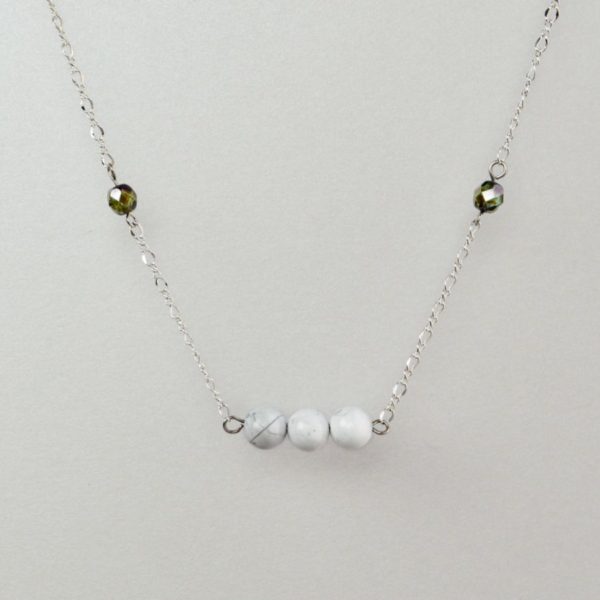 Layered Lovelies 17" Silver Howlite Necklace 2