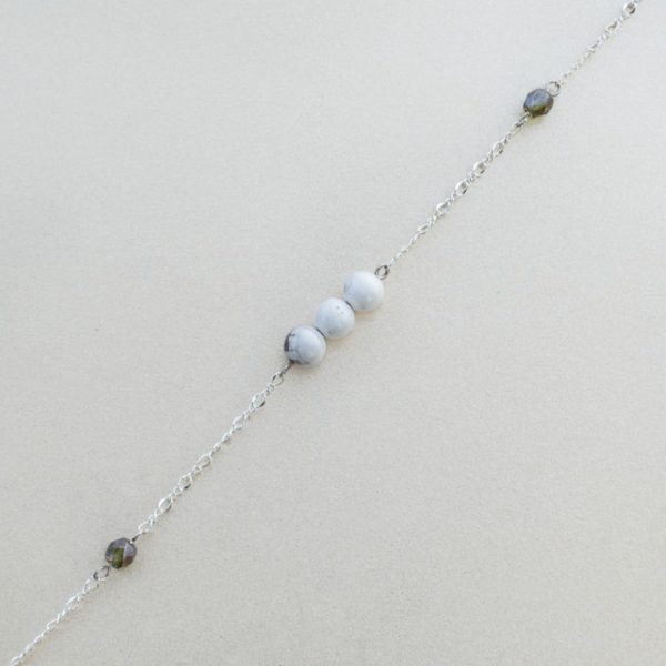 Layered Lovelies 17" Silver Howlite Necklace 3