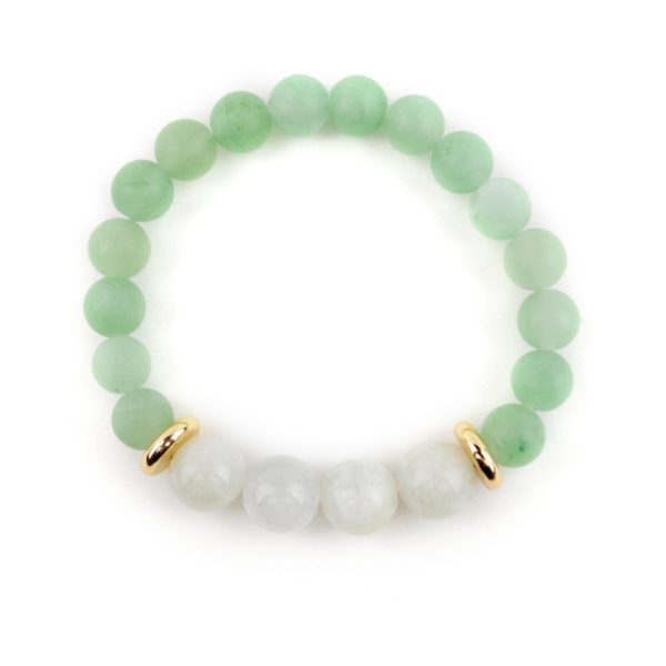 green aventurine and moonstone gemstone bracelet