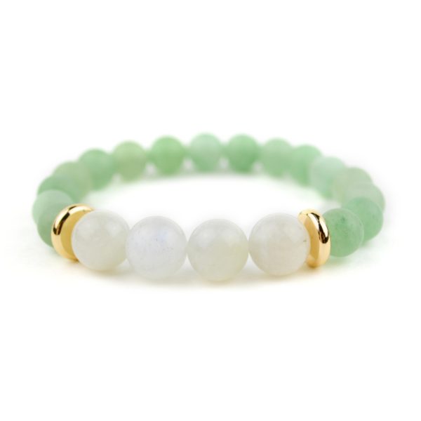green aventurine and moonstone gemstone bracelet