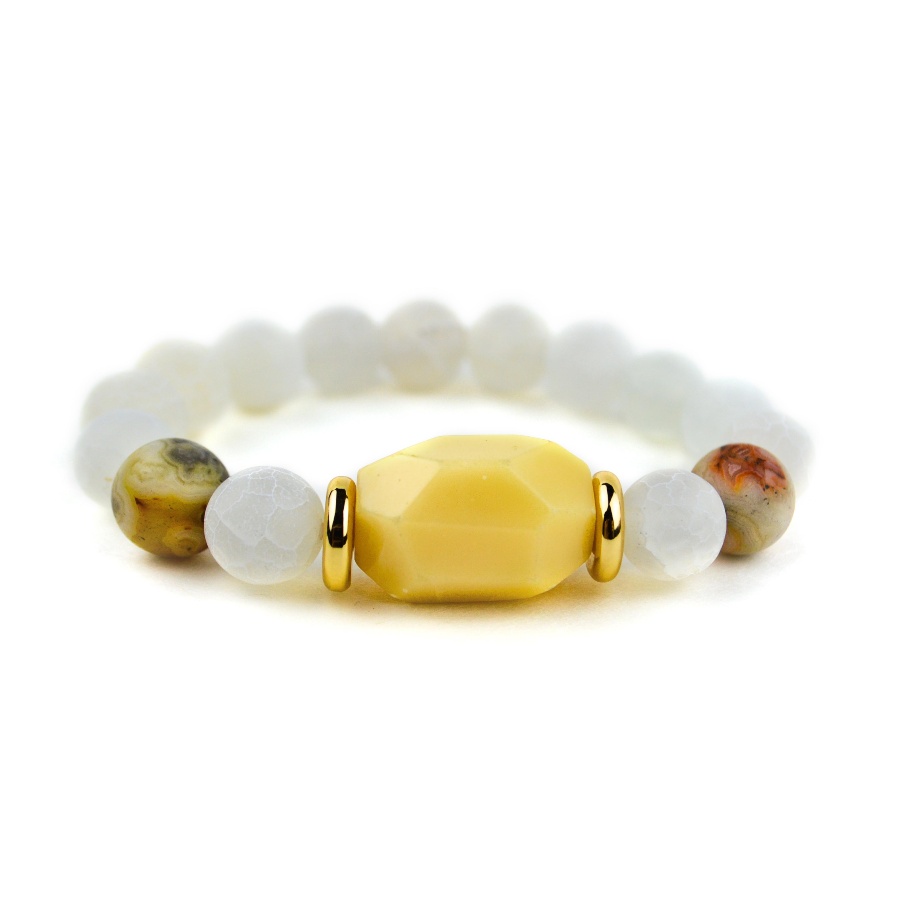 FengshuiGallary Natural Yellow Jade Pixiu Healing Bracelet