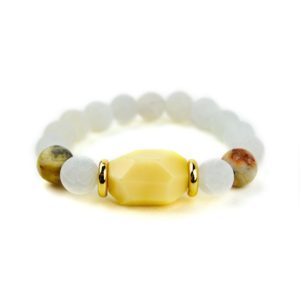 Yellow Jade and Agate Bracelet