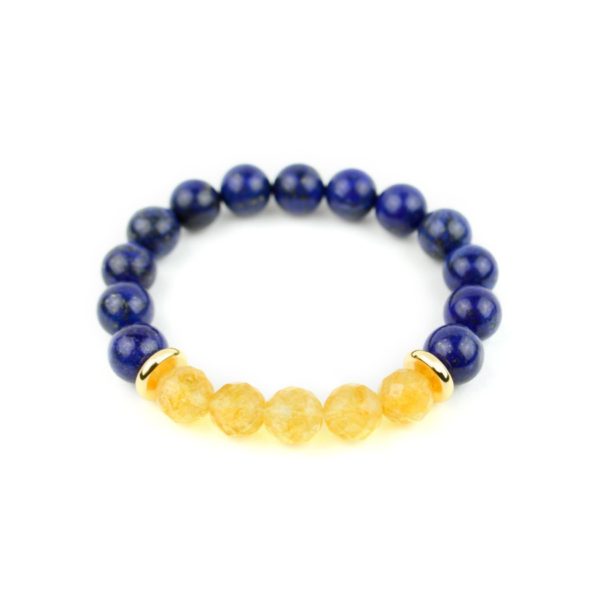 citrine and lapis lazuli gemstone bracelet