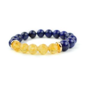 Citrine and Lapis Lazuli Bracelet