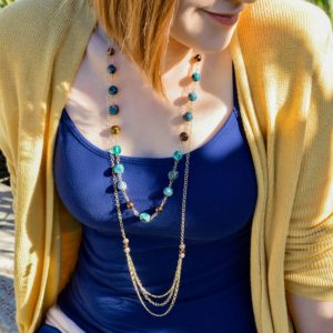 Long Blue Sky Jasper Necklace