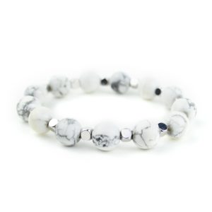 Howlite Silver Bracelet