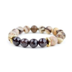 Zebra Jasper and Garnet Bracelet