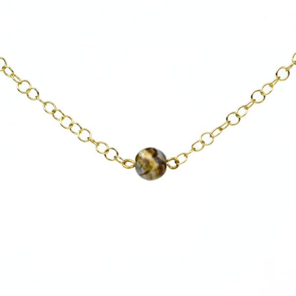 Layered Lovelies 15" Gold Chocolate Agate Choker Necklace