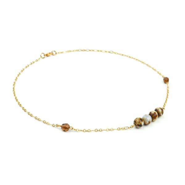 Layered Lovelies 17" Gold Chocolate Agate Necklace