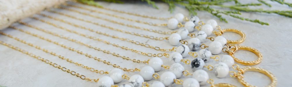 Golden Petite Howlite Necklaces
